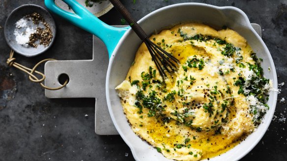 Ultimate comfort food: Adam Liaw's winter herb polenta.