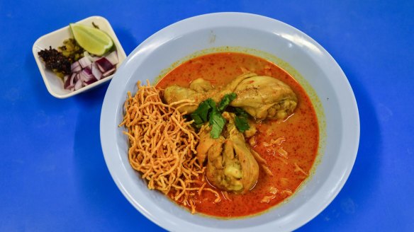 Rodell enjoyed many solo lunches of khao soi at tiny Thai restaurant Soi 38.