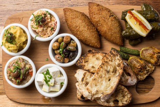 The vegan mezze plate for two.