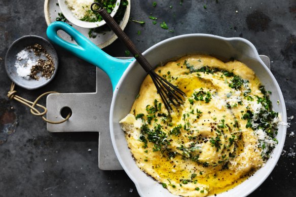 Ultimate comfort food: Adam Liaw's winter herb polenta.