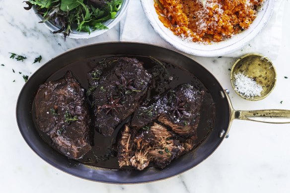 Shiraz and aniseed beef cheeks.