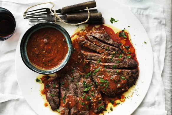 Italian-style steak.