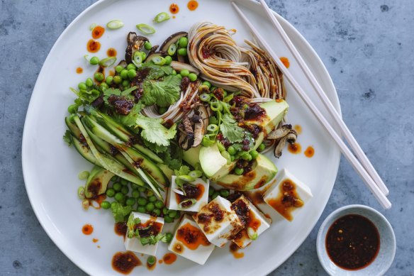 Spring soba noodle salad.