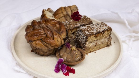 Chai pastries, including a chai lamington (right).