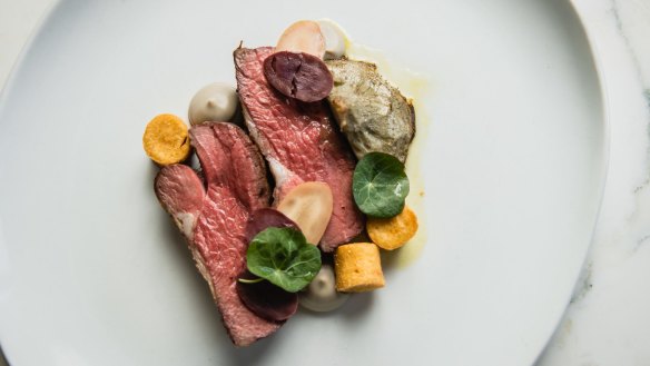 Lamb rump, artichoke, panisse, green olive and anchovy at the newly inspired Bathers' Pavilion in Balmoral.