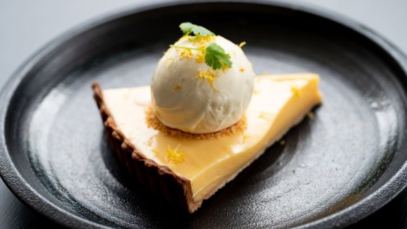 Tarte citron is zhuzhed up with a touch of yuzu.