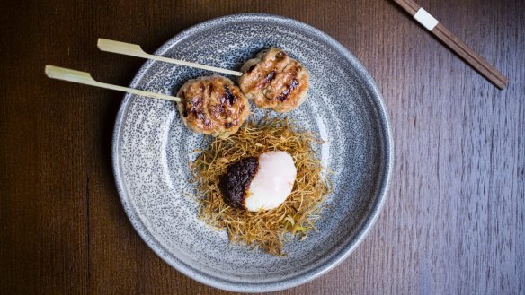 Go-to dish: Preserved lemon chicken tsukune, onsen egg bird nest and chilli rayu.