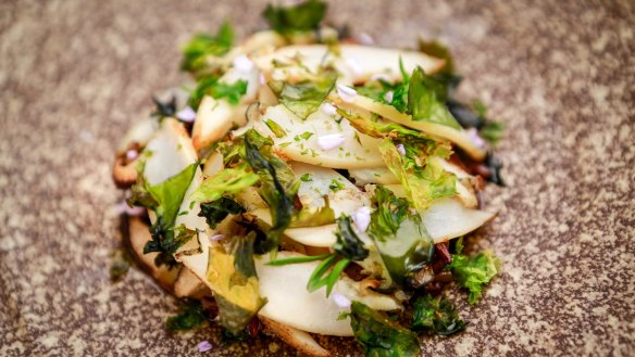 Ryan Sessions' abalone and shiitake dish.