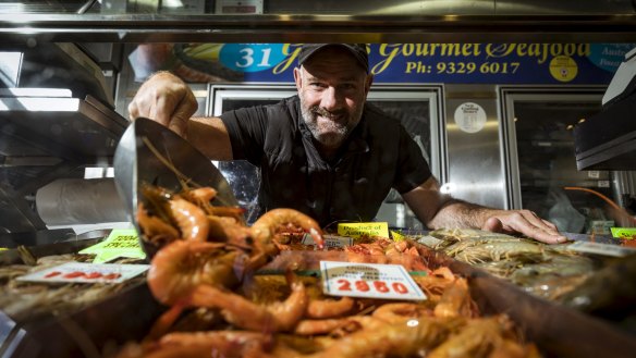 Gary Rapley from Gazza's Gourmet Seafood at Queen Victoria Market, Melbourne.