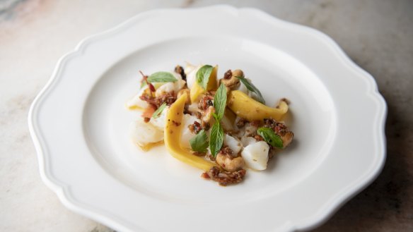 Local lobster salad, mango, cashew and XO sauce.