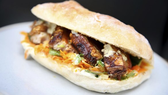 Kimchi pork ciabatta.