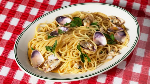 Spaghettini alle vongole is a little pricey but the pasta perfectly al dente.