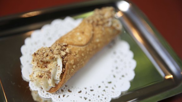 Rich ricotta cannoli.