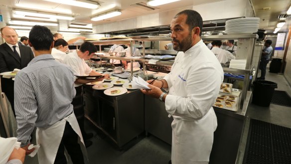 Brahimi at Bennelong Restaurant for his last service, on New Year's Eve in 2013.  