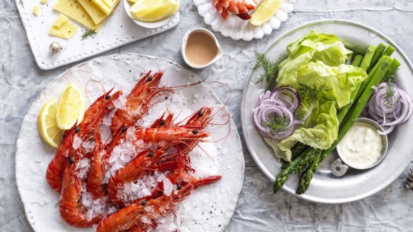 Adam Liaw's prawn party.