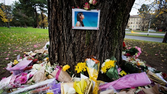 Tributes left to Renea Lau in Kings Domain.

