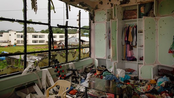 Remnants of an apartment block in Barangay Basak where the Marawi conflict began on May 23.