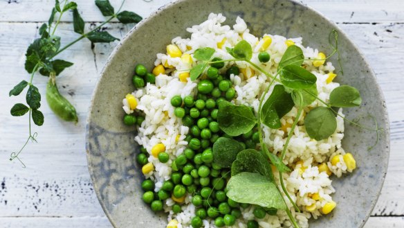 Corn and green pea rice.