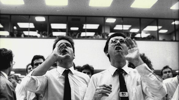 The Melbourne Stock Exchange on the day of the big crash.