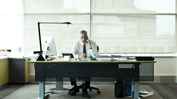ABC managing director Mark Scott inside his office in Ultimo, Sydney.