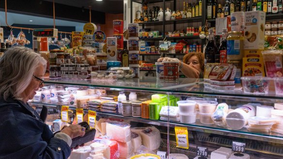 Sweet Greek owner Kathy Tsaples shopping at Oakleigh Gourmet Deli.