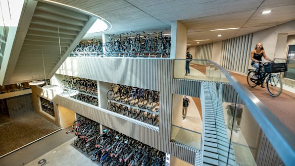 Stationsplein, the world's biggest bike parking station for more than 12,500 bicycles.