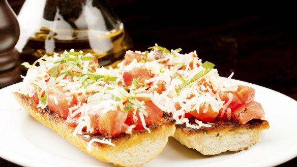 Bruschetta with parmesan.