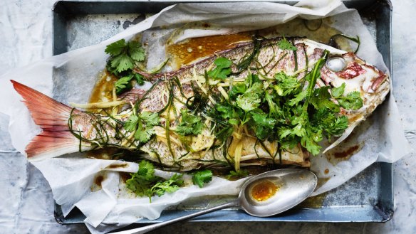 Whole fish, cooked with bones in and head on, tastes better than fillets.