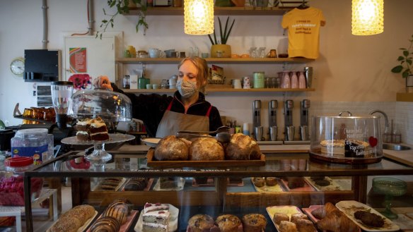 The cake counter at Tyler's Milk Bar in Preston.