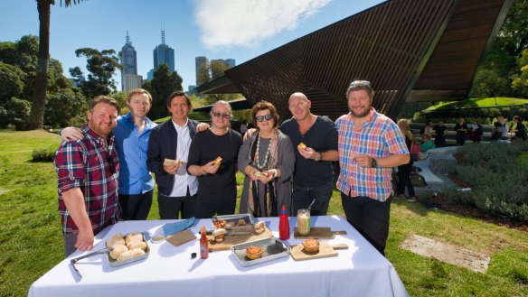 Chefs Matt Wilkinson, Phil Wood, Andrew McConnell, Neil Perry, Alla Wolf-Tasker, Matt Moran and Scott Pickett discuss 2019 food trends over brunch at M-Pavilion, Melbourne. 