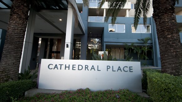 Cathedral Place still with the original sandstone fence where a cathedral was to be built. 
