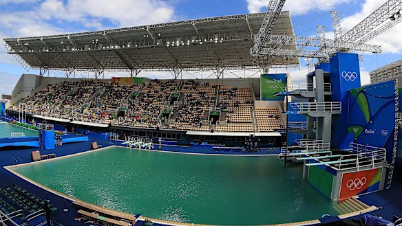 Not green with envy: The diving pool.