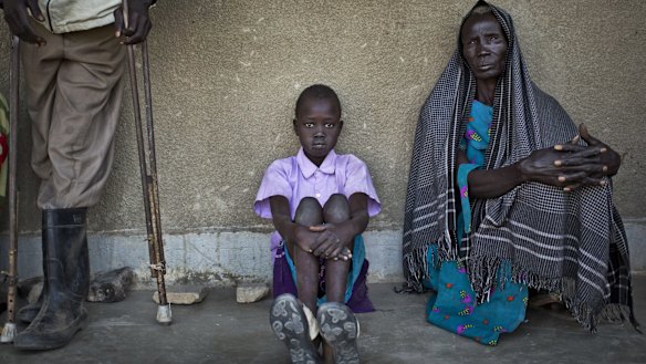 South Sudanese queuing for medical care at a clinic run by Medecins Sans Frontieres (Doctors Without Borders) set up in a school in South Sudan last year. 