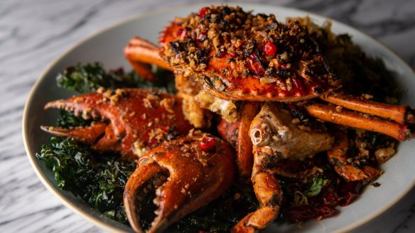 Typhoon shelter mud crab at Mama Mulan in Chatswood.