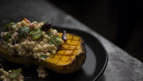 Baby pumpkin stuffed with moghrabieh pearl couscous is one of stronger dishes.