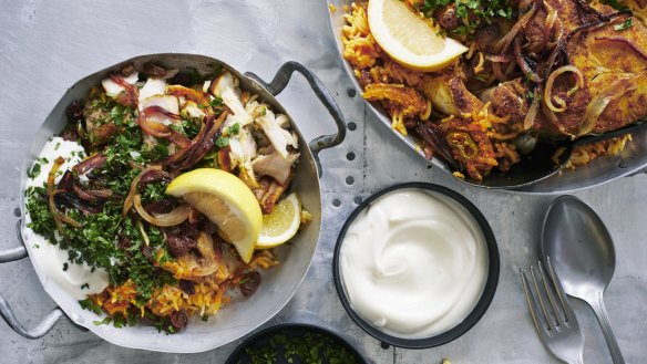 Adam Liaw's Spanish mackerel biryani.