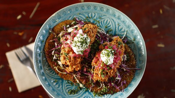 The chipotle chicken and coleslaw at Ora.