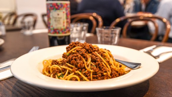 Spaghetti bolognese at The Waiters Restaurant.