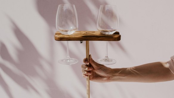 Winestains' stakes are made from upcycled wine barrels.