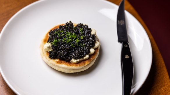 Oscietra caviar mascarpone pizzetta.