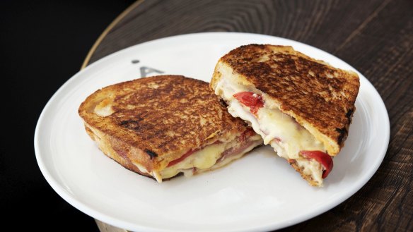 Muffaletta toastie.