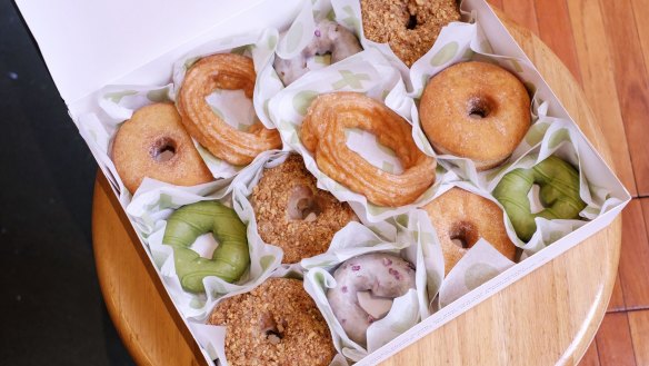 Mix and match: Cruller, cake, sugar-raised and filled doughnuts from Shortstop Coffee and Donuts.