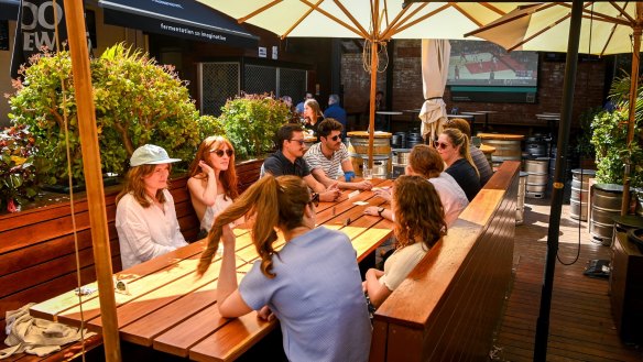 The Great Northern Hotel's beer garden.