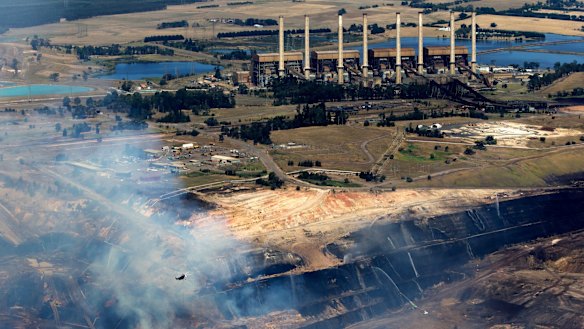 Hazelwood plant and mine from the air.