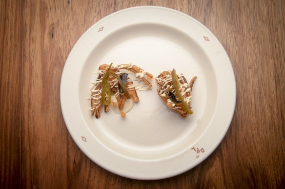 Cult-worthy fried shallot with cashew sour cream and pickled jalapeno.