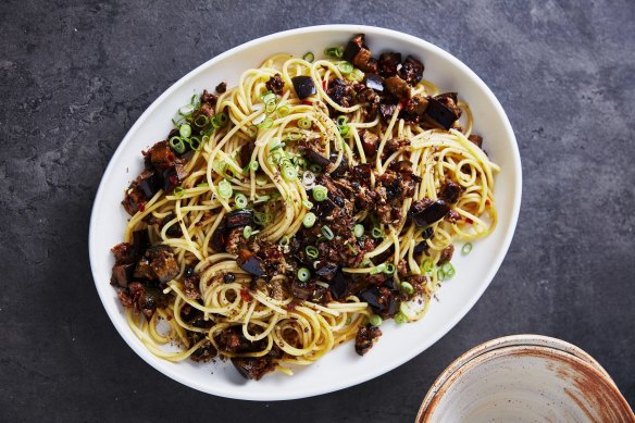 Italian twist: Spaghetti bolognese meets Sichuan's famous mapo tofu.