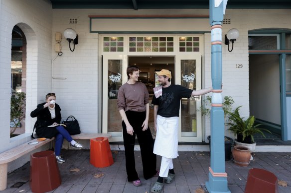 Samantha Dean and Alberto Dalbosco at Fiore Bread in McMahons Point.