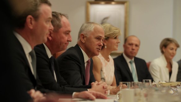 Malcolm Turnbull's cabinet has rallied behind his definition of the Liberal Party. 