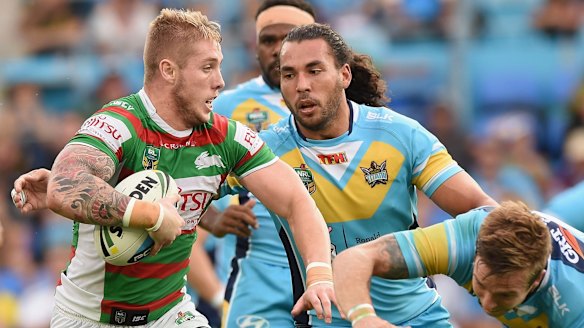 Serious situation: A triple-zero phone call may have saved the life of South Sydney winger Aaron Gray.