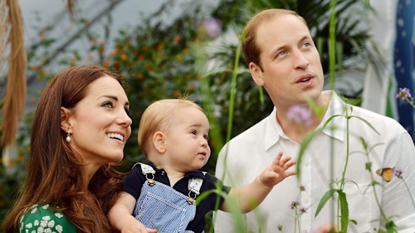 The Duke and Duchess of Cambridge with Prince George at a photo opportunity in London in 2014.
